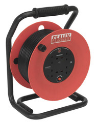 Sealey CR50/1.5 Cable Reel 50mtr 4 x 230V 1.5mm_ Heavy-Duty Thermal Trip