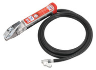 Sealey SA37/94 Professional Tyre Inflator with 2.7mtr Hose & Clip-On Connector