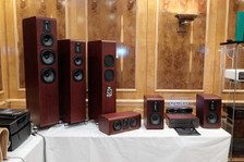 The QUAD S-4 Version One (Smaller Floorstanders in the image) as shown with the rest of the S Series line up: