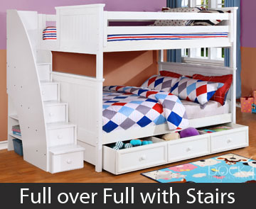 Full over Full Bunk Beds with Stairs