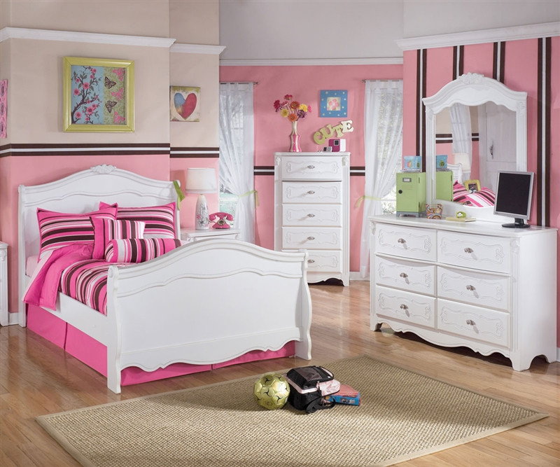 girls white sleigh bed