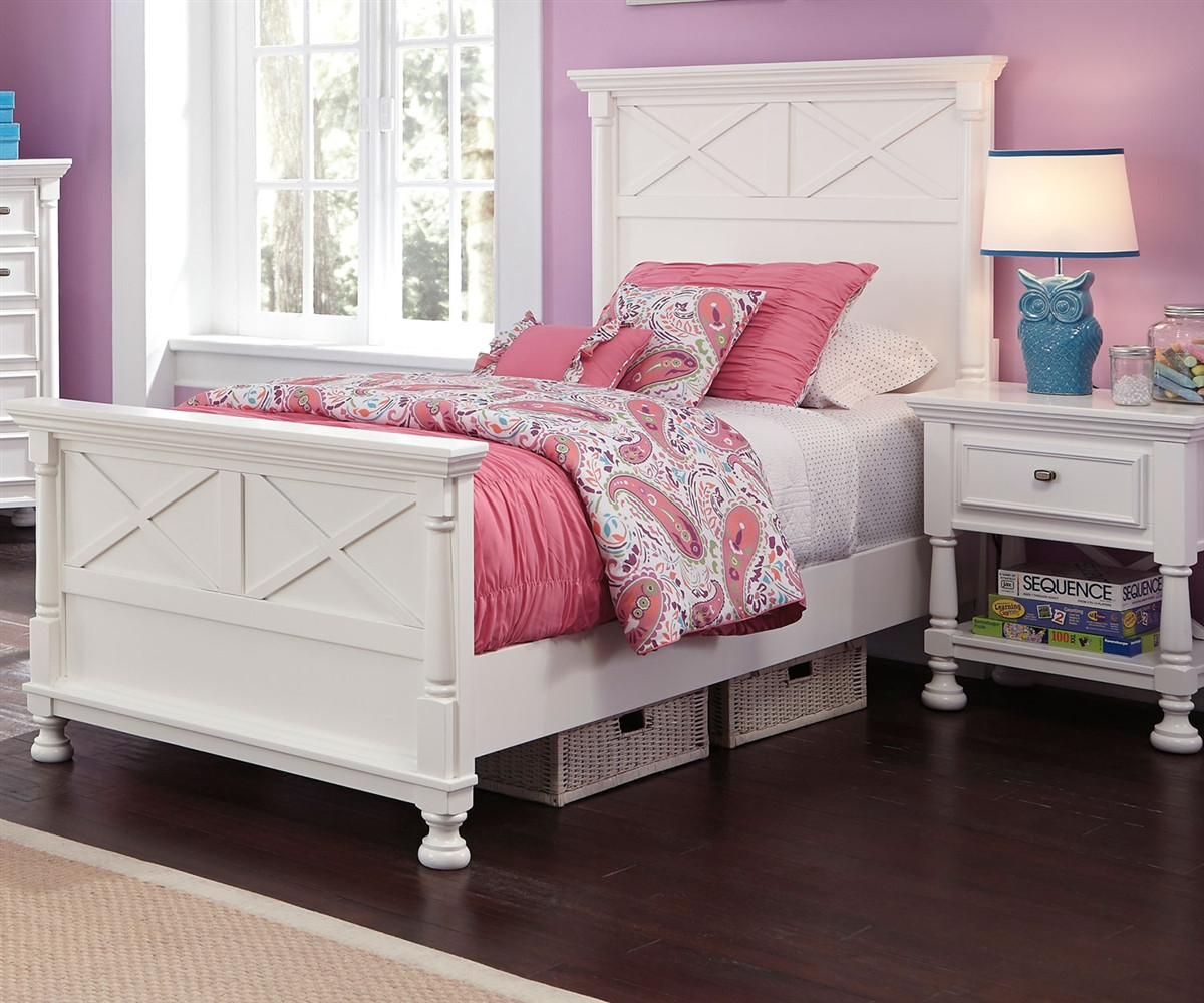 Kaslyn B502 Twin Size Panel Bed Girl S Beds In White Ashley