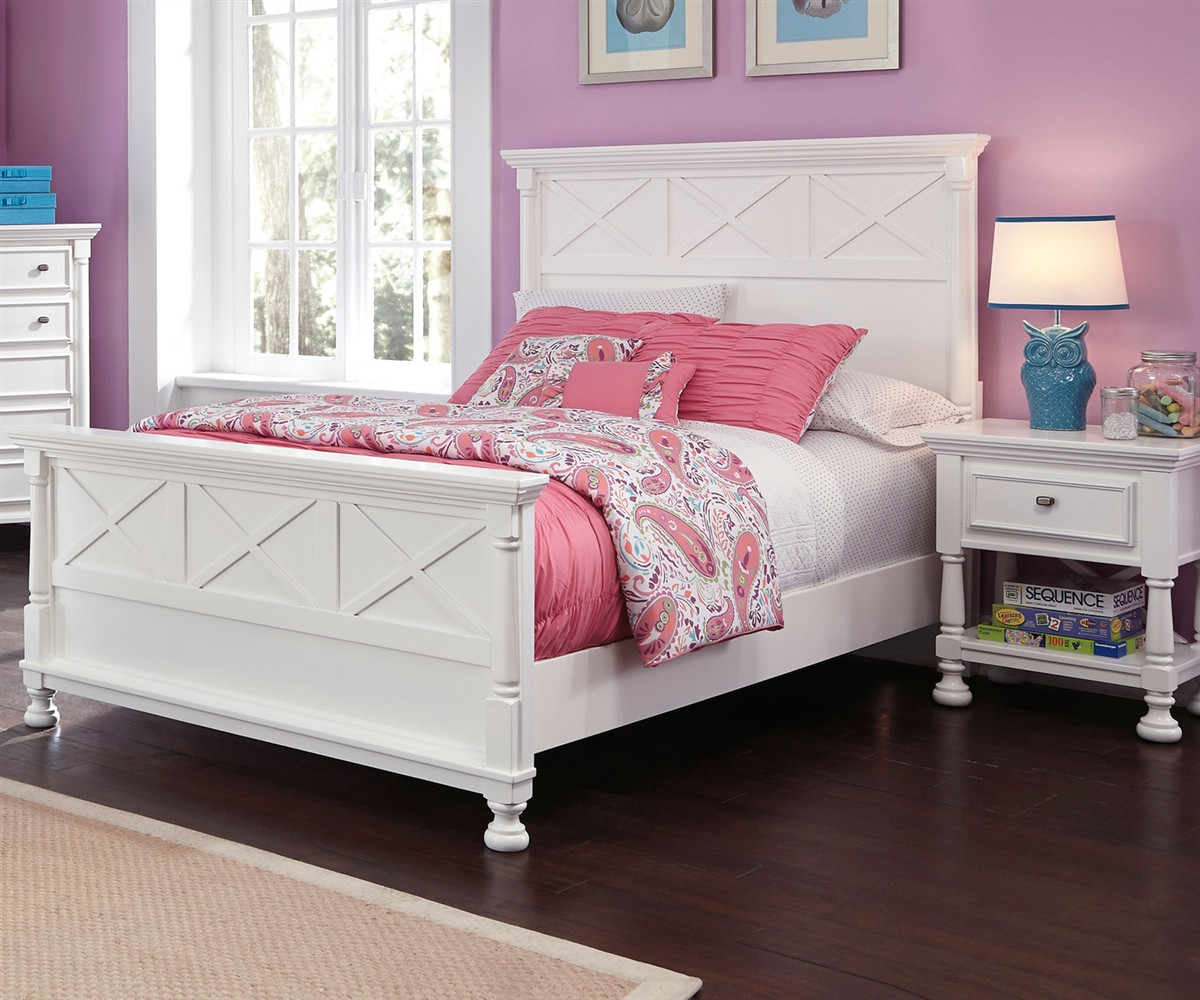 Kaslyn B502 Full Size Panel Bed Girl S Full Beds In White