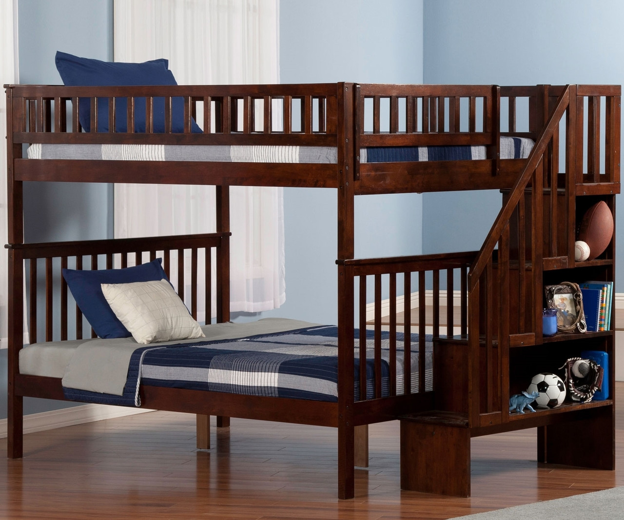 Woodland Full over Full Stair Bunk Bed AB56804 KFW