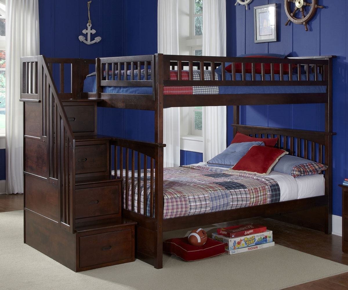 full bunk beds with stairs