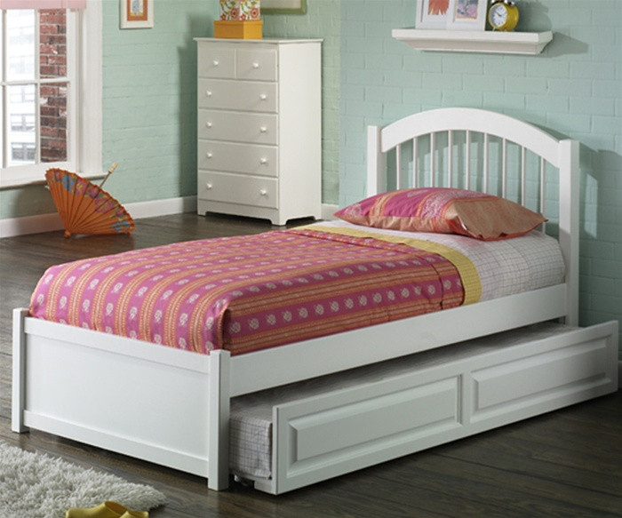 Windsor Twin Size Trundle Bed White