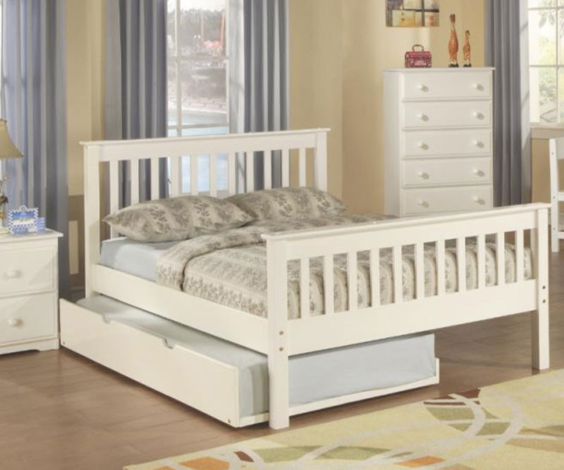 kids white double bed