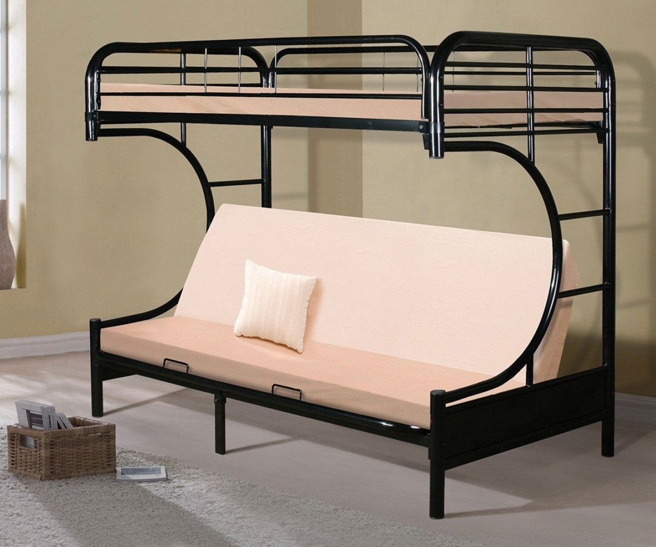 bunk bed with futon couch