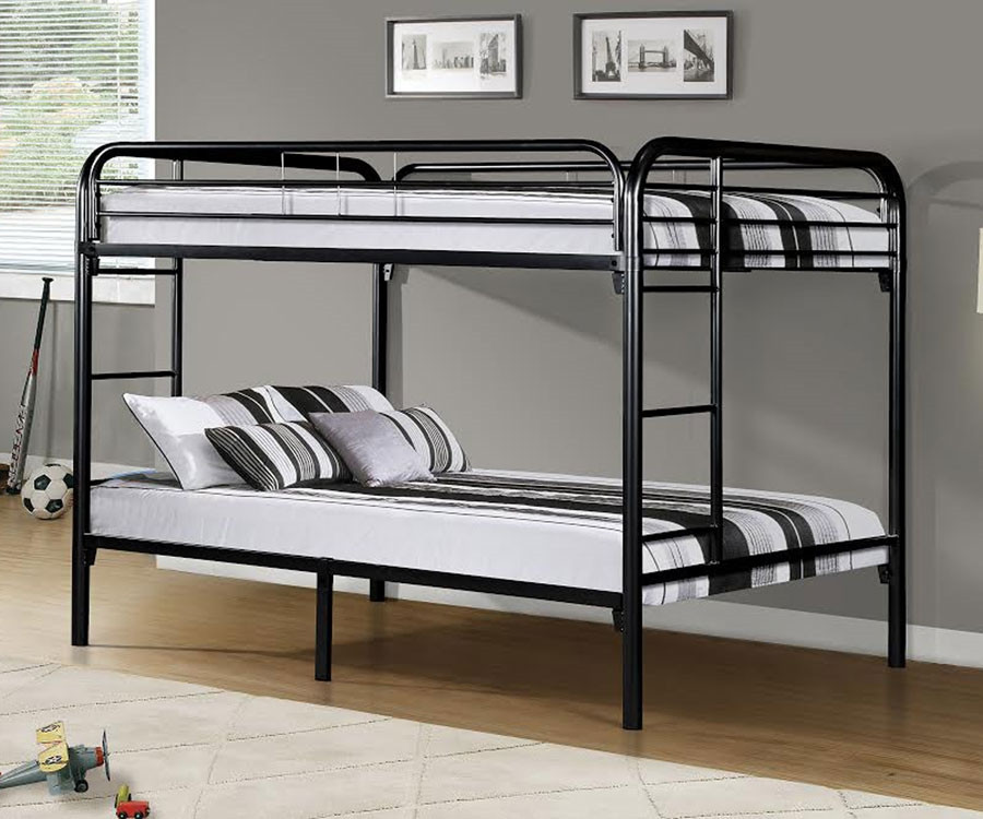 black bunk beds