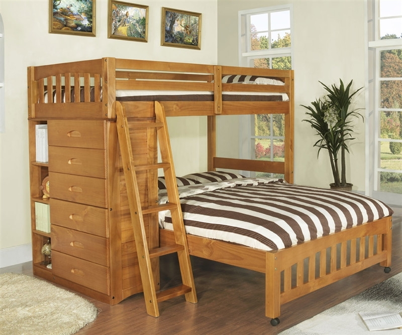 Discovery World Furniture Honey Twin Full Loft Bed Model 2105