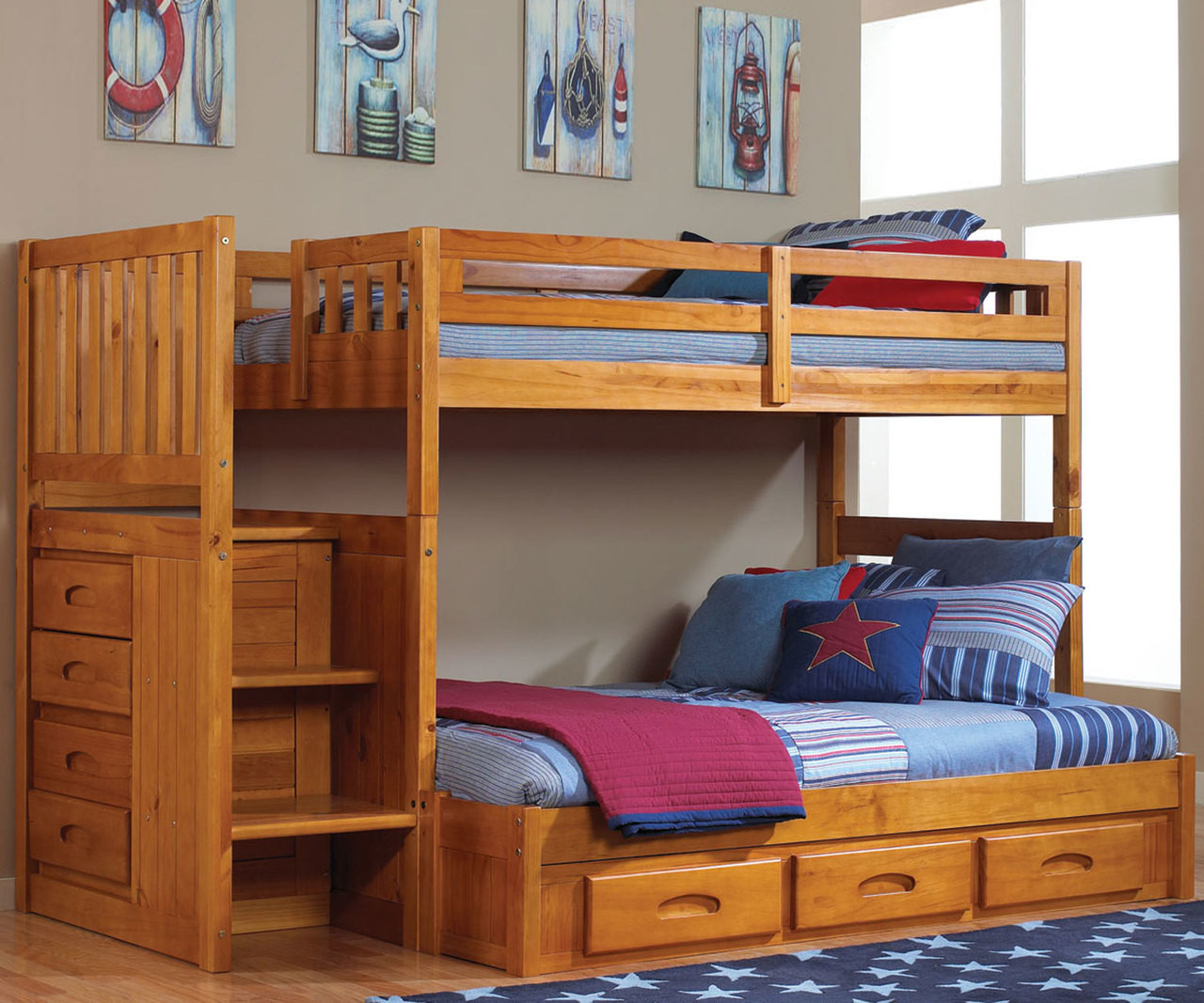 Buy Honey Collection Mission Kids Bunk Beds With Stairs And