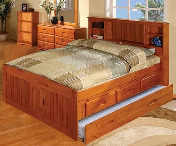 Discovery World Furniture Honey Full Size Captains Bed With
