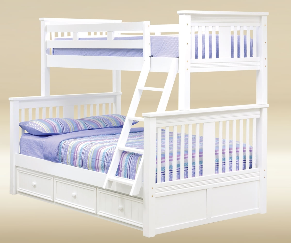 white bunk bed twin over full