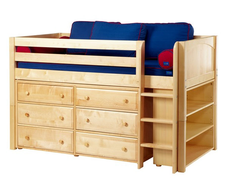 Kids Low Loft Bed In Natural Maxtrix Kids Furniture Kids