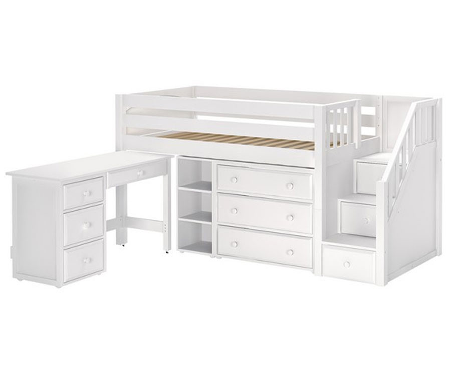 Maxtrix Great Storage Low Loft Bed With Stairs Desk Matrix