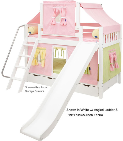 bunk bed with slide and storage