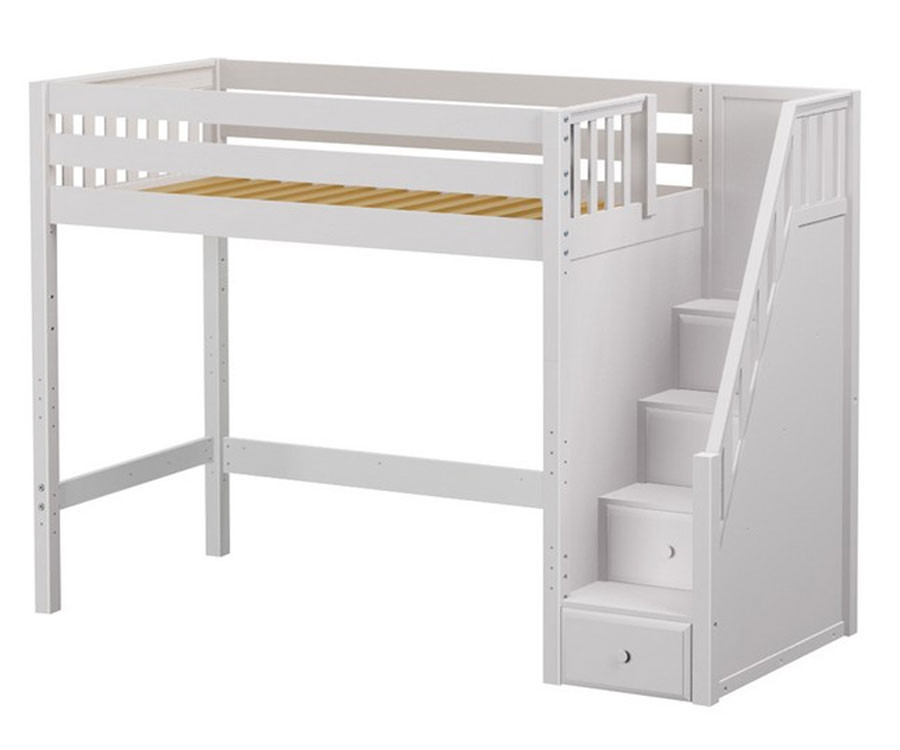 twin size loft bed with stairs