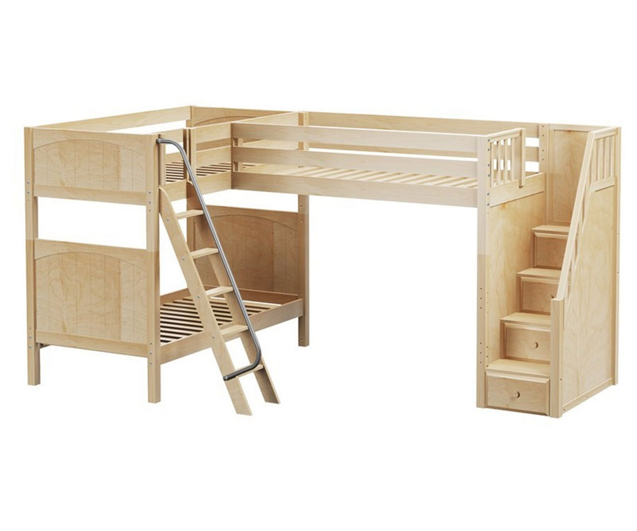 Maxtrix Troika Corner High Loft Bunk Bed Matrix Kids Furniture