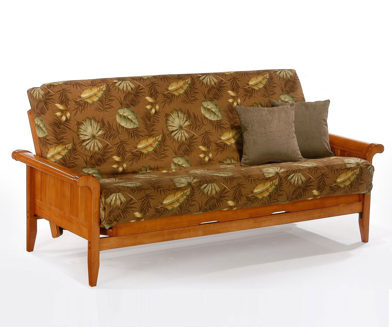 Venice Futon Sofa in Honey Oak Finish Night and Day Furniture Futon