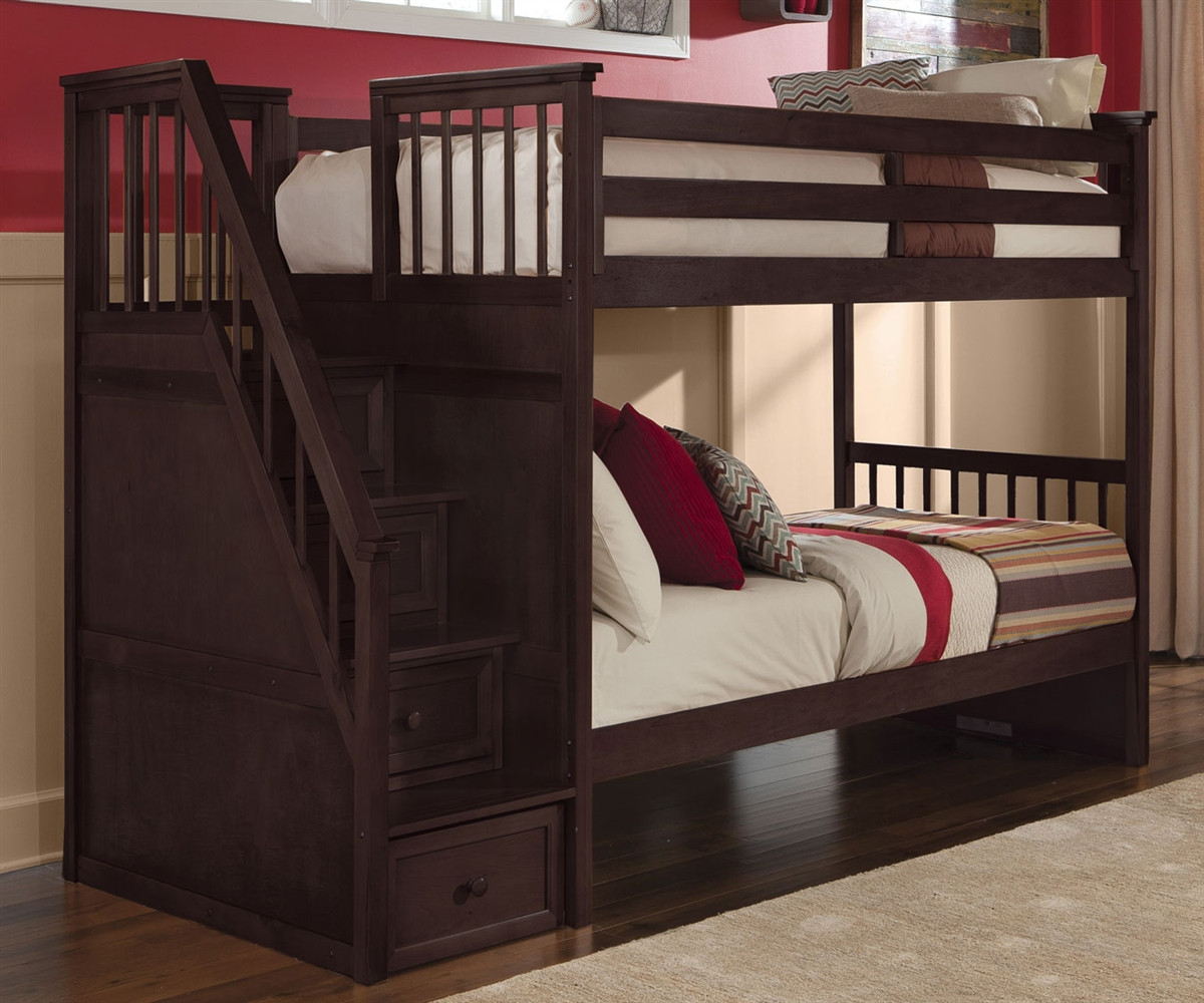 School House Staircase Bunk bed in a Chocolate | NE Kids ...