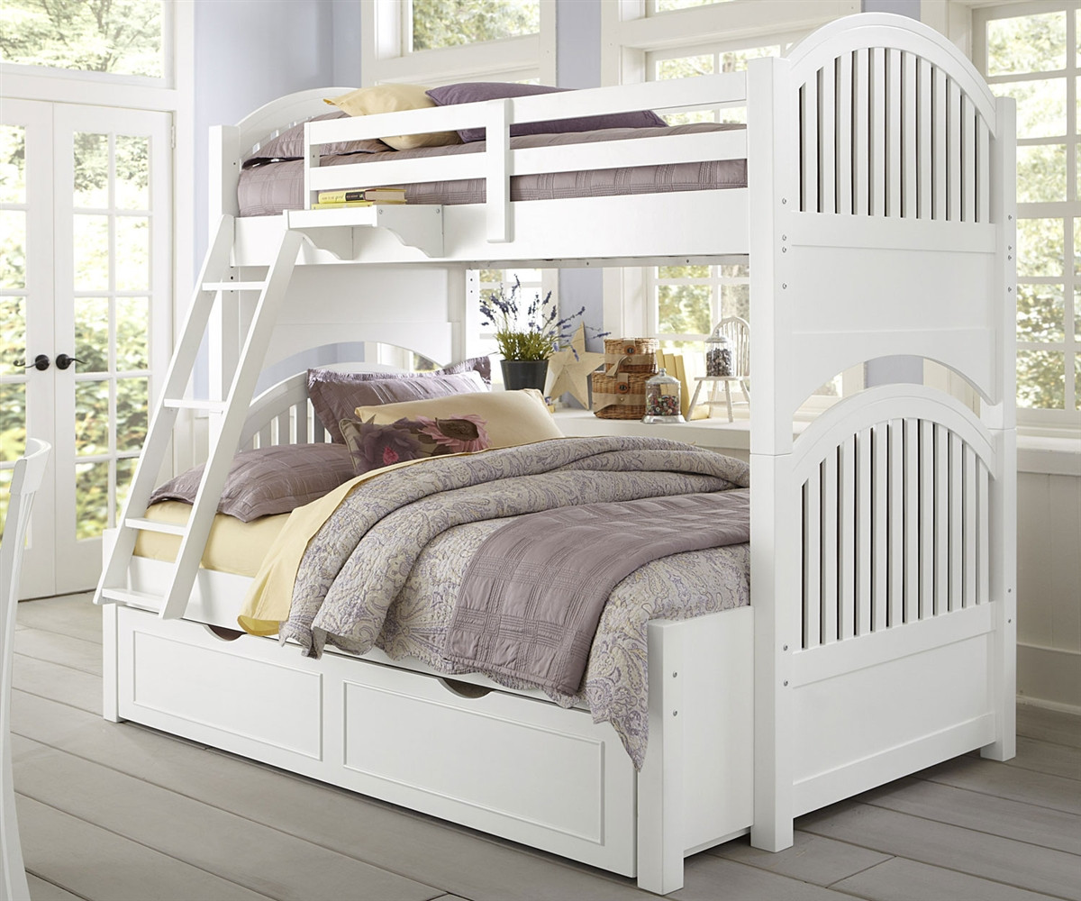 twin over full bunk bed in white