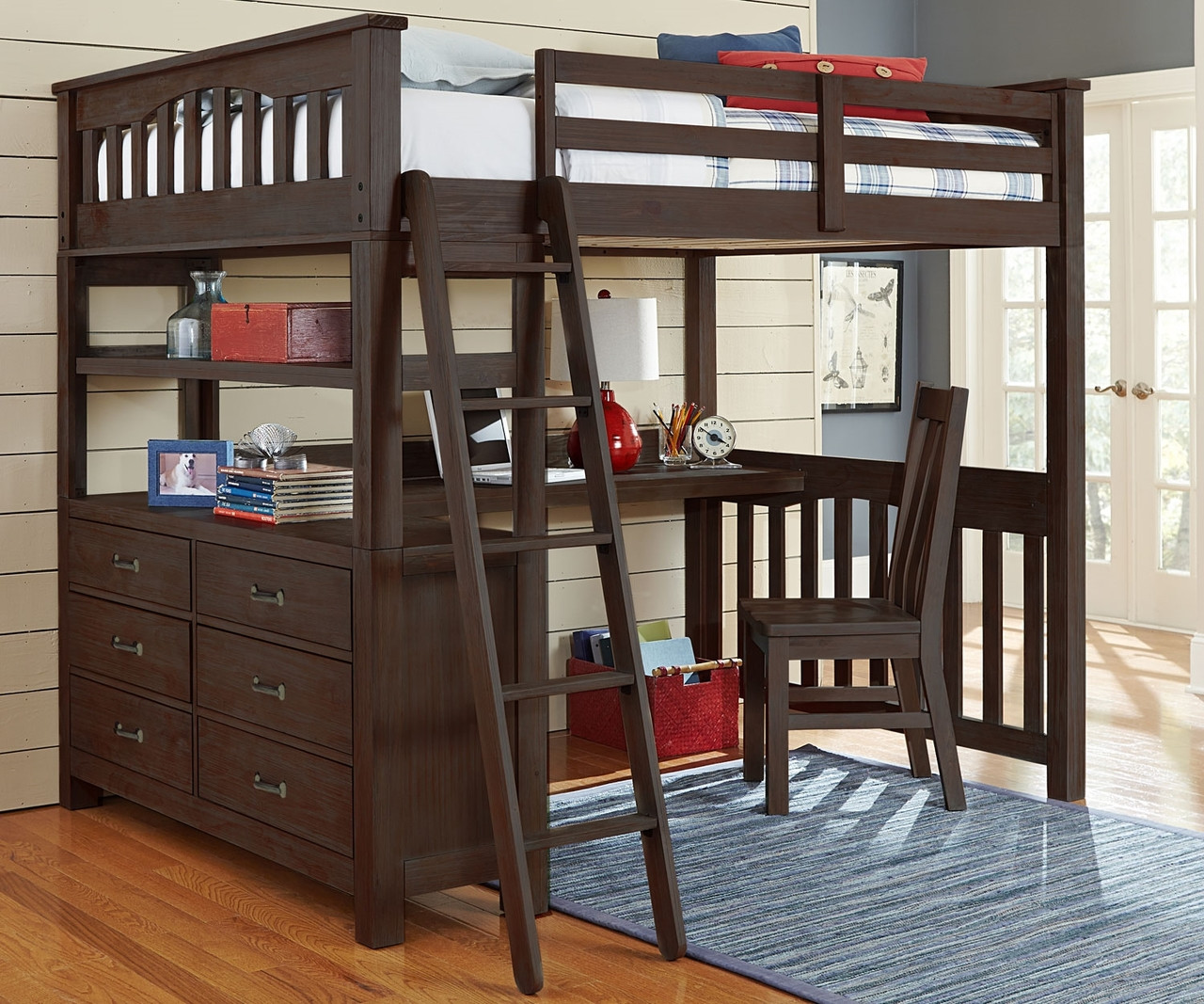 kids cabin bed with desk