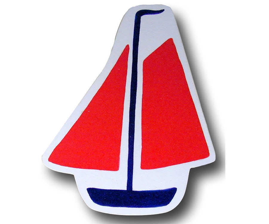 One World Red Sail Boat Drawer Pull Decorative Knobs Kids