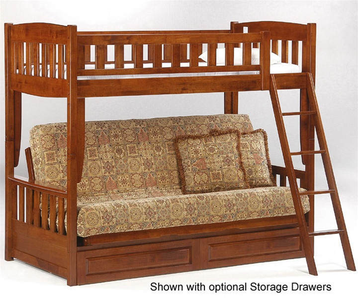 Night And Day Spice Cinnamon Twin Over Futon Bunk Bed In Cherry Cinnamon Twin Over Futon Bunkbed Furniture In Cherry Futon Bunk Beds In Cherry By Night An Day Furniture