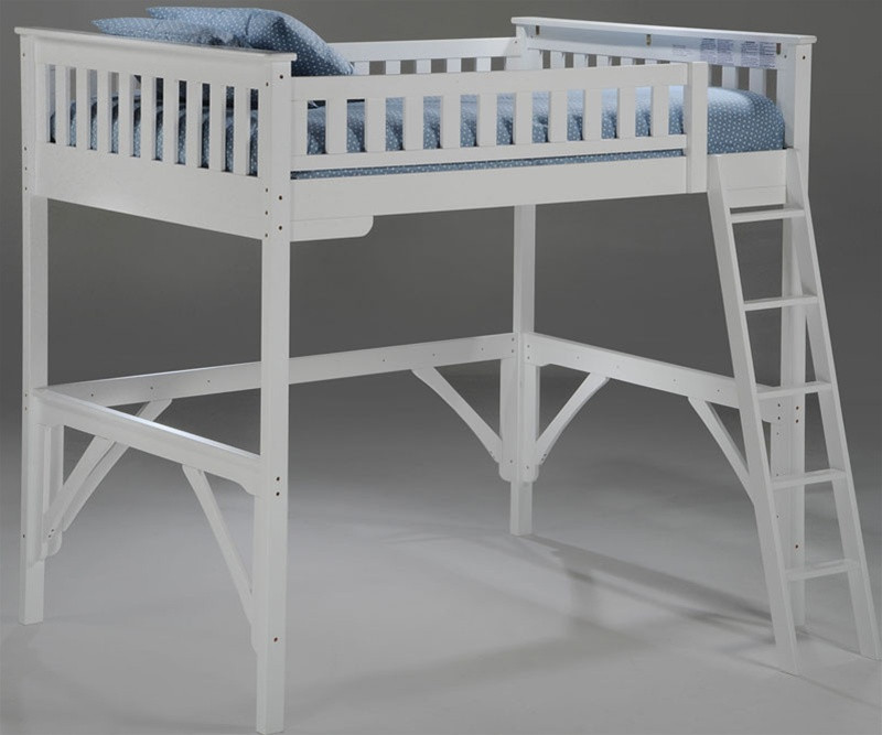 white timber bunk beds