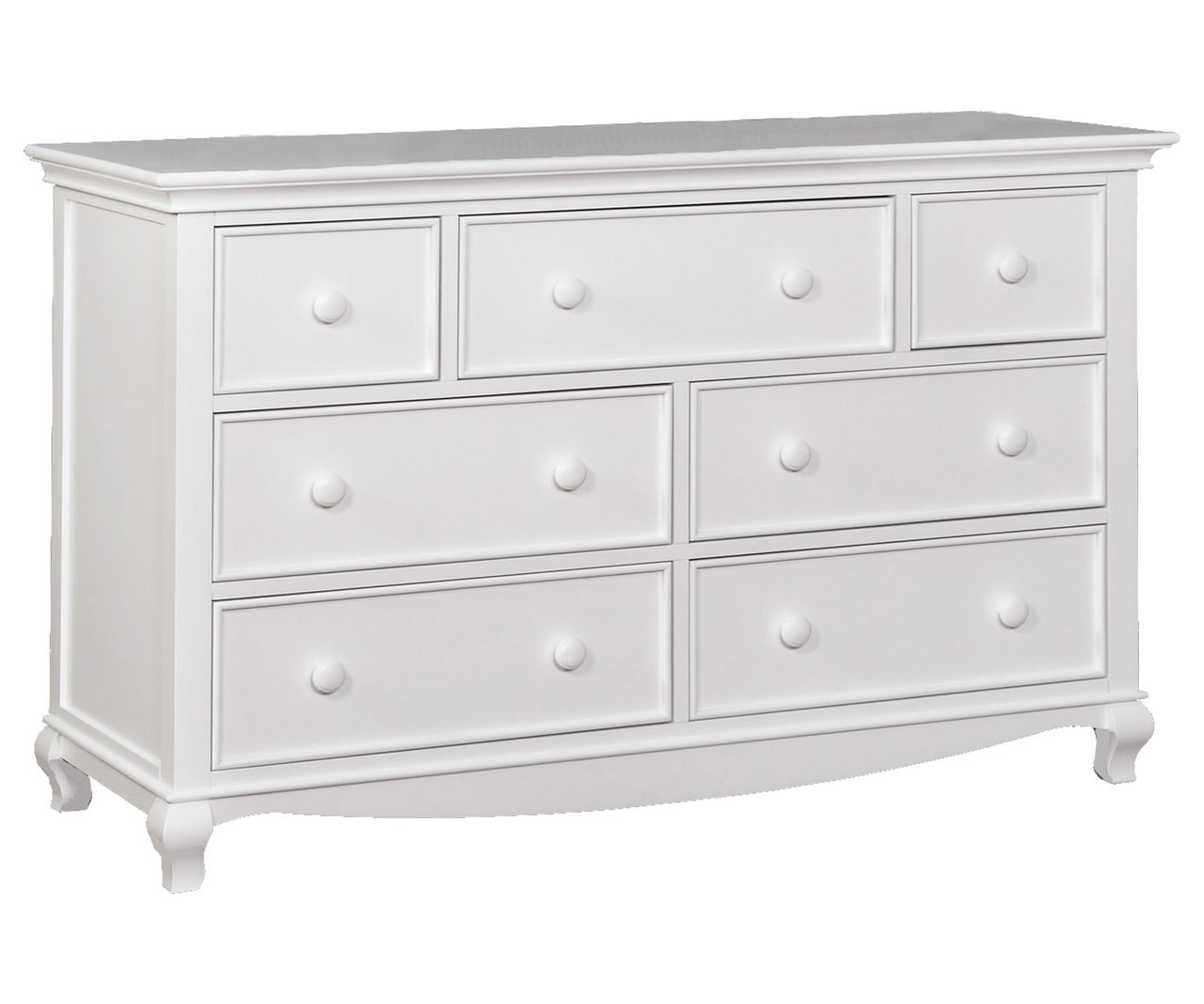 Cassie 7 Drawer Dresser in White Finish C100701 Allen House Kids