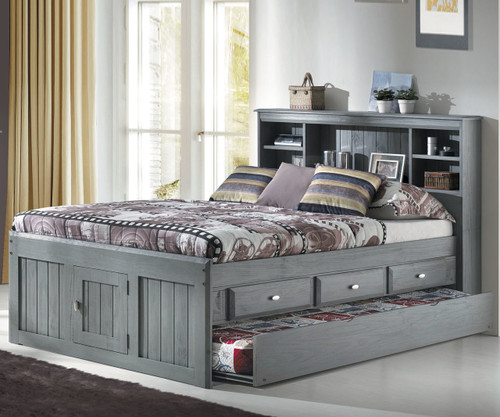 Charcoal Full size Bookcase Captains Bed w/ trundle Westport Charcoal Full size Bookcase Captains Bed w/ trundle Westport