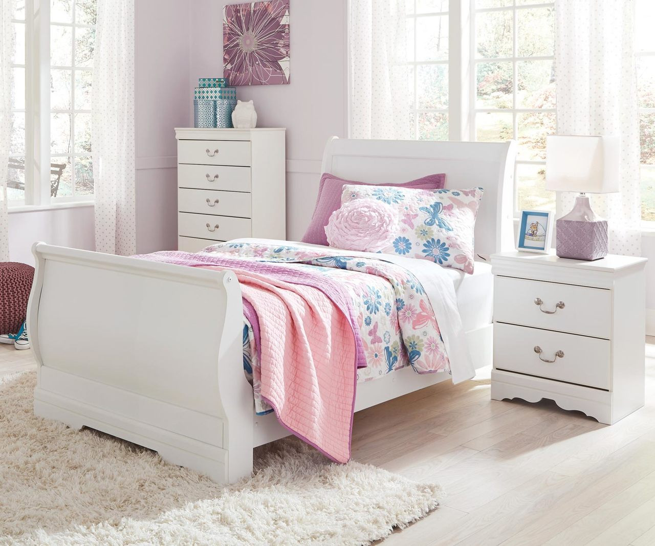 Anarasia Twin Size Sleigh Bed B129 | Ashley Kids Furniture | Girls ...