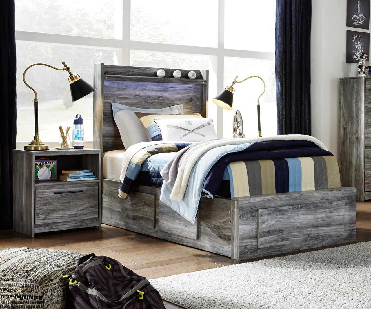 ashley twin storage bed