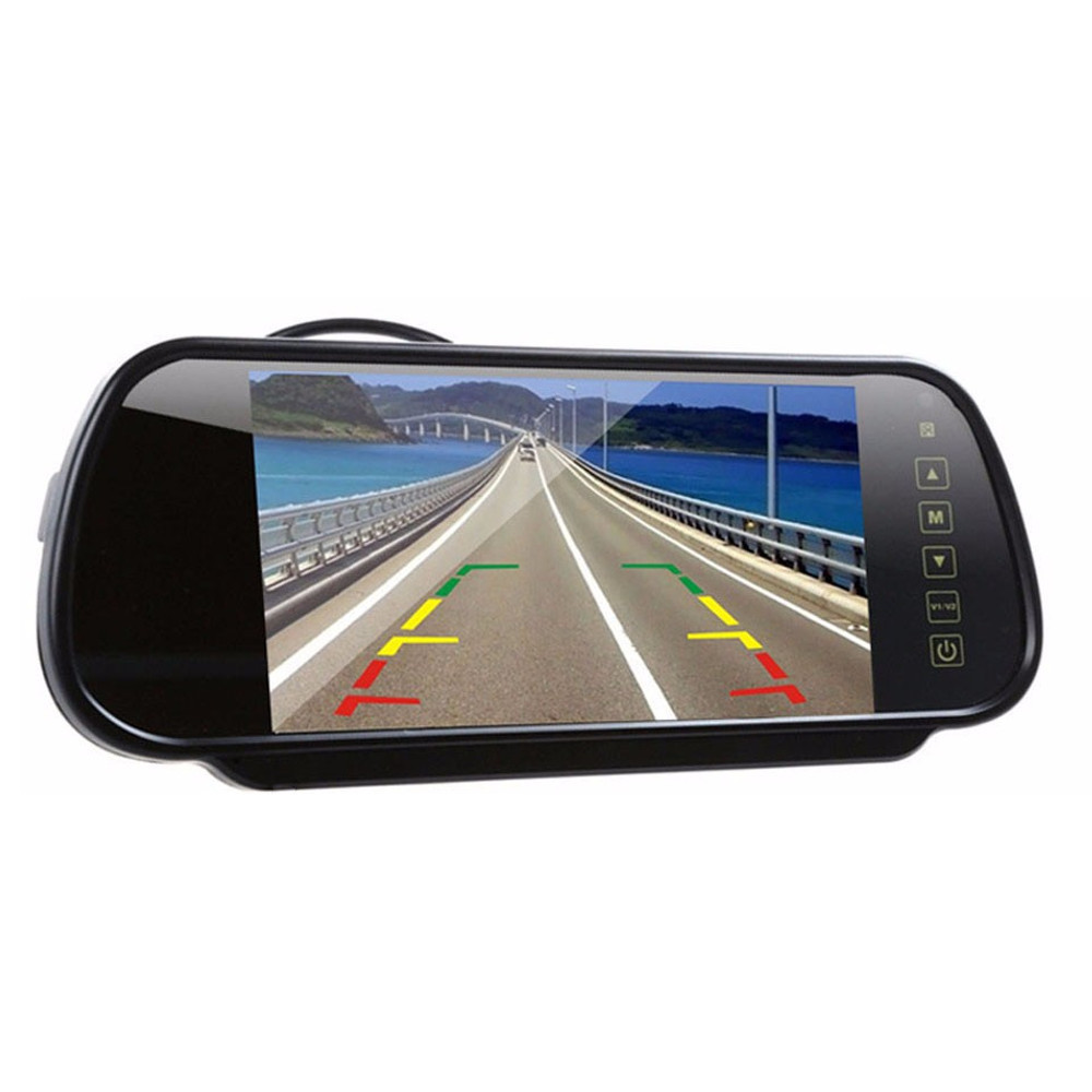 5 Star Universal Fit LCD 7" Rear View Interior Mirror Monitor Audio