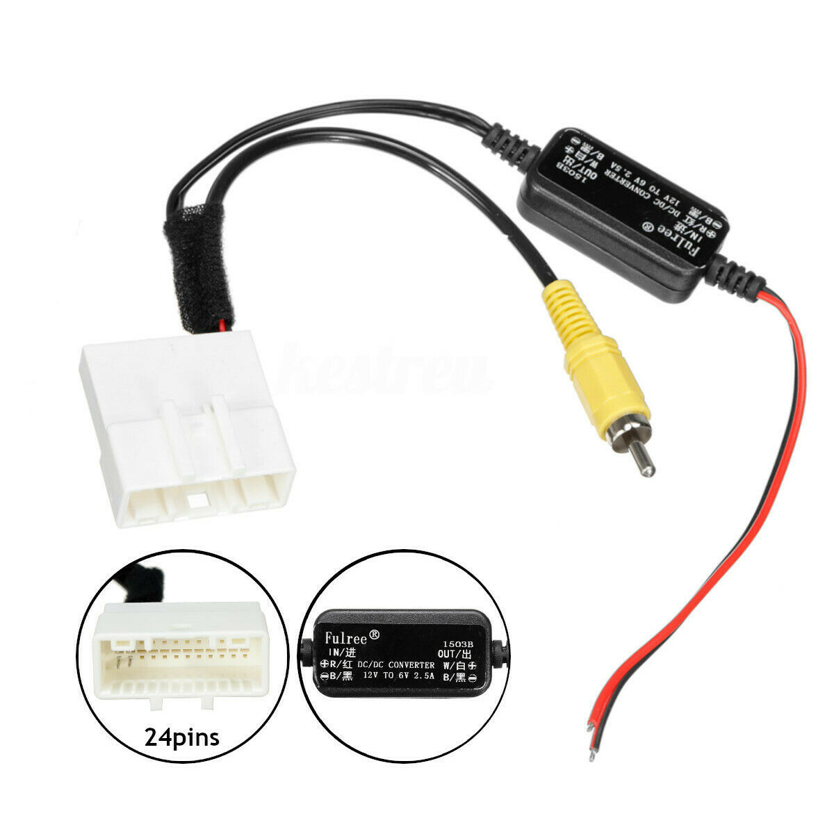 Direct Fit Toyota Reversing Camera Adaptor Retention Cable 24 Pin