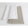 Baksana bamboo bath mats shown in White (left) and Storm (right).
