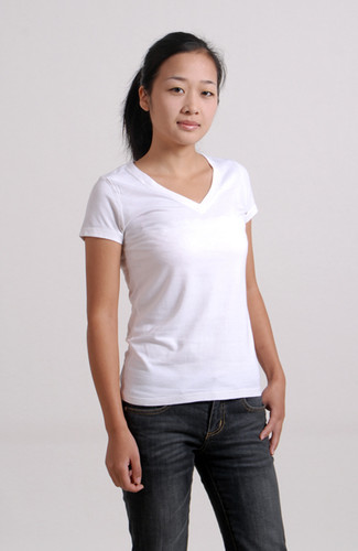 White Organic Bamboo Fibre V-Neck T-Shirt