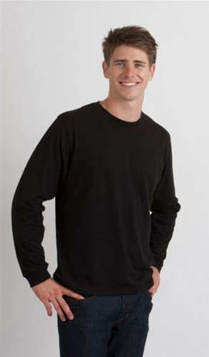 Black Men's Long Sleeved Bamboo T-Shirt