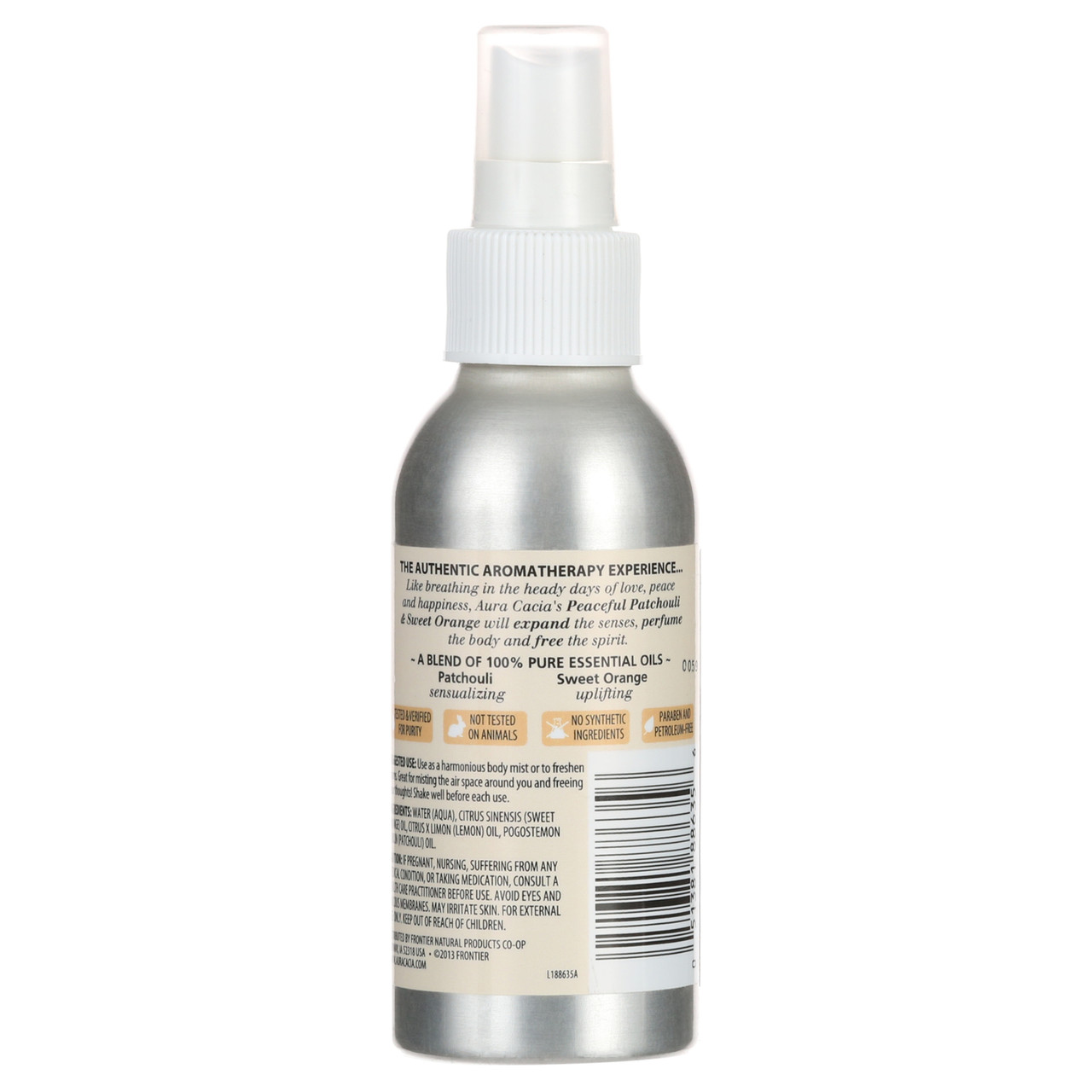 Aura Cacia Patchouli Orange Aroma Mist – 4 Oz (ca. 118 Ml) | Natürlicher Duftspray Für Raum & Textilien