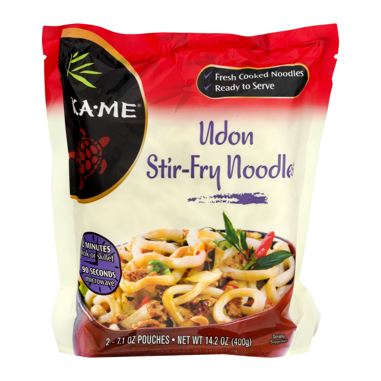 udon.　1207 Ka-Me Noodles Stir Fry Udon (6x14.2 Oz), Grains Beans