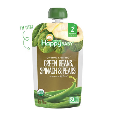 Happy Baby Clearly Crafted Green Beans, Spinach & Peas (16x4 OZ)