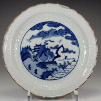 sale: Old Imari - Antique Japanese Blue and White Porcelain Plate in Edo Era