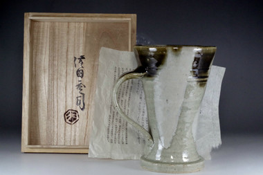 sale: Hamada Shoji studio pottery - beer mug in Mashiko ware