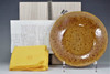Nakamura Donen the 4th amber glazed raku pottery plate #3054