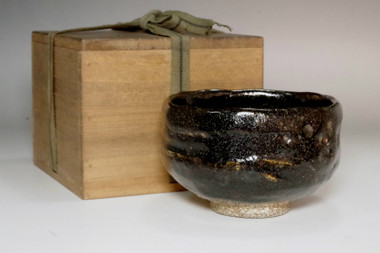 sale: Nakamura Donen (1876-1937) Kuro-raku tea bowl