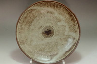 sale: Jomon inlay plate in Mashiko ware by Shimaoka Tatsuzo 