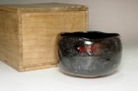 sale: 12th Raku Konyu (1857-1932) Antique kuro-raku tea bowl