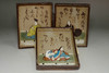 sale: Ogata Kenzan (1663-1743) Set of 3 antique painted pottery Hyakunin-Isshu karuta plates 