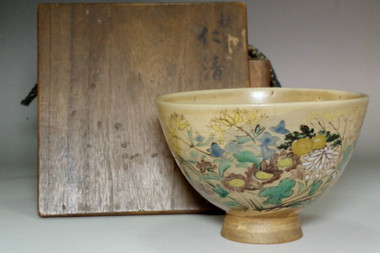 sale: Ninsei (1648-1690) Antique painted tea bowl