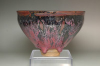 Vintage Chinese tenmoku pottery tea bowl #4566